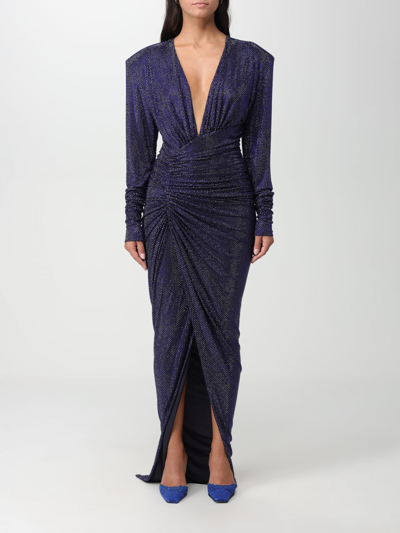Shop Alexandre Vauthier Dress  Woman Color Blue
