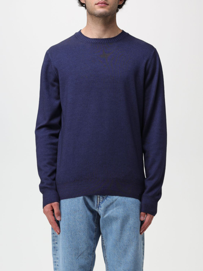 Fay Wool Crew-neck Pullover In Blue