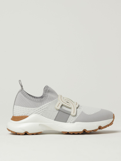 Shop Tod's Sneakers In Knit And Leather In White