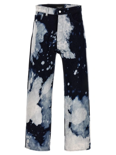 Shop A-cold-wall* 'hand Bleached Wide Leg' Jeans In Blue