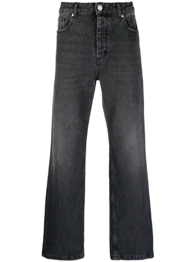 Shop Ami Alexandre Mattiussi Ami Paris Paris Mid-rise Straight-leg Jeans In Used Black