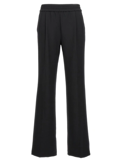 Helmut Lang Cropped Flare Ribbed Pants In Black