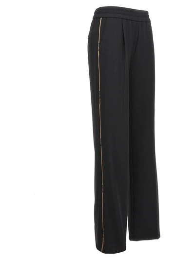 Helmut Lang Cropped Flare Ribbed Pants In Black