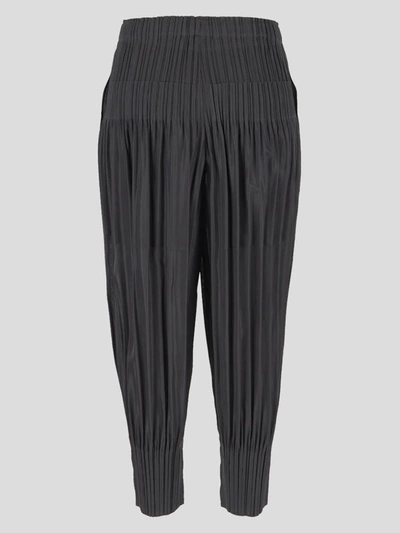Shop Issey Miyake Pleats Please Trousers In Gray