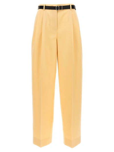 Shop Jil Sander Wool Pants Pences In Yellow