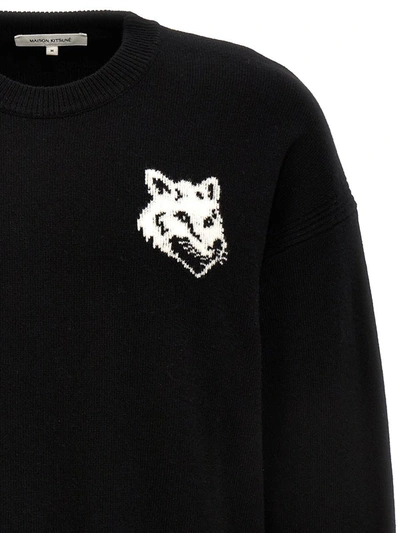 Shop Maison Kitsuné 'fox Head' Sweater In Black