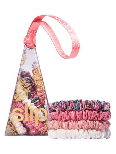 Shop Slip Women's 4-piece Silk Scrunchie Ornament Set In Neutral