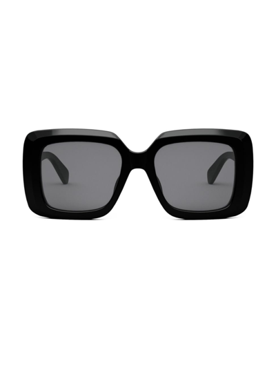 Shop Celine Women's Bold 54mm Square Sunglasses In Black
