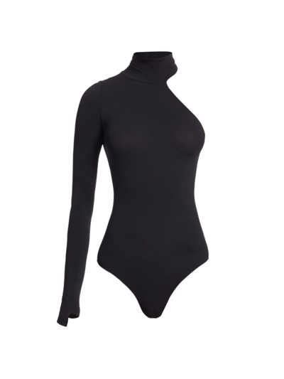 Shop Commando Women's One-shoulder Turtleneck Bodysuit In Black