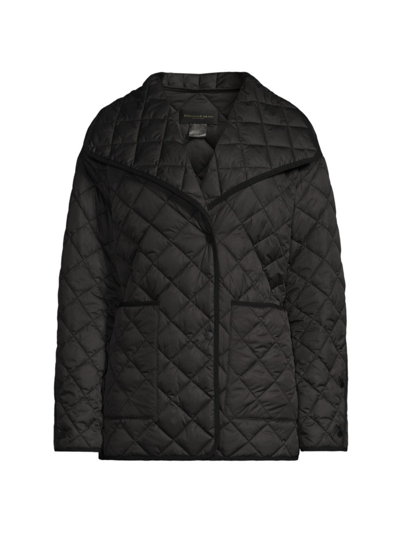 Shop Donna Karan Women's Quilted Short Jacket In Black