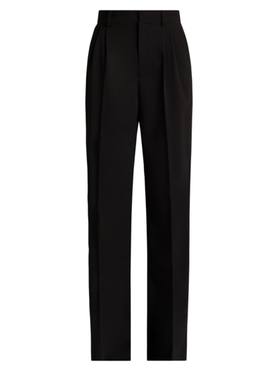 Shop Zac Posen Women's Pleated-front Trousers In Black