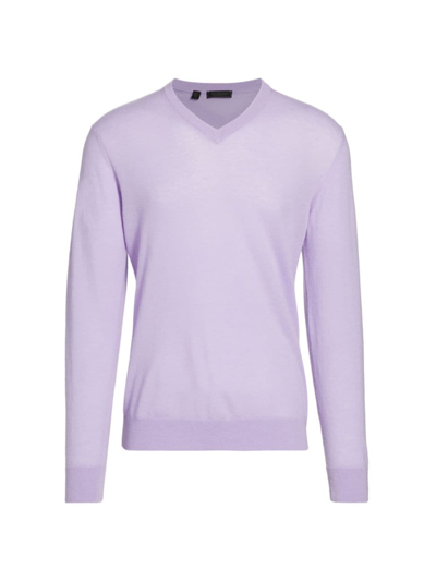 Shop Saks Fifth Avenue Men's Collection Cashmere V-neck Sweater In Purple Rose