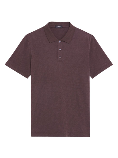 Shop Theory Men's Bron Cotton Polo Shirt In Malbec