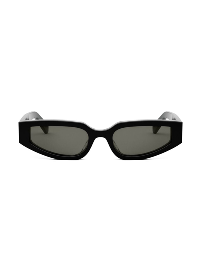 Shop Celine Women's Triomphe 54mm Geometric Sunglasses In Black