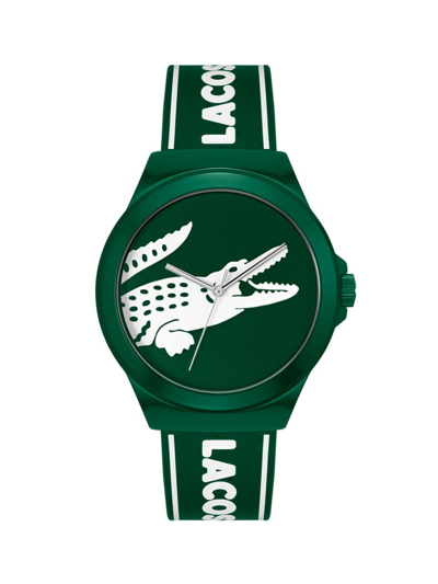 Shop Lacoste Men's Neocroc Logo Plastic & Silicone Strap Watch In Green