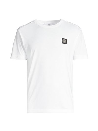 Shop Stone Island Men's Logo Cotton T-shirt In White