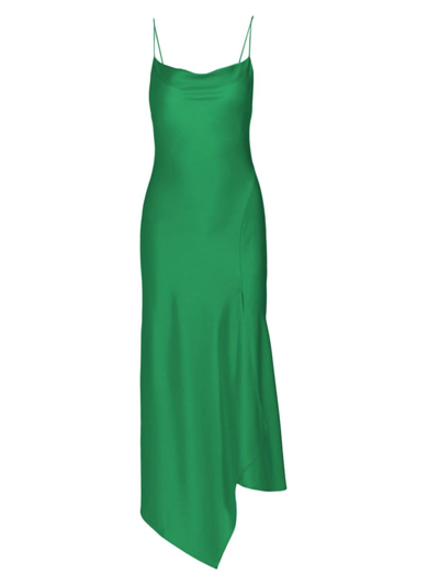 Shop Alice And Olivia Women's Asymmetric Slit Midi Dress In Emerald