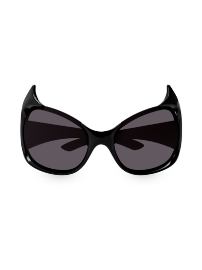 Shop Balenciaga Women's 71mm Gotham Cat-eye Sunglasses In Black