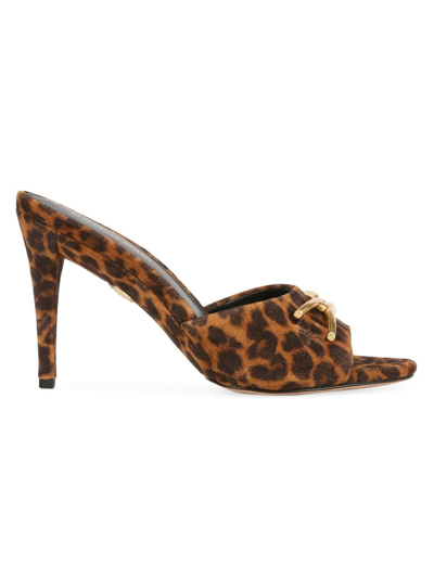 Shop Veronica Beard Women's Mirren 95mm Leopard-print Leather Sandals