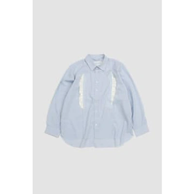 Shop Camiel Fortgens Ruffle Shirt Blue/white