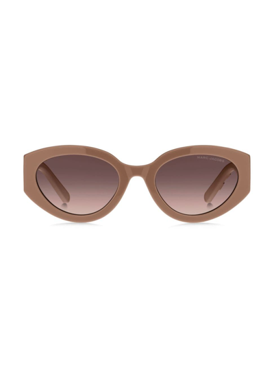 Shop Marc Jacobs Women's Marc 694/g/s 54mm Round Sunglasses In Beige Brown