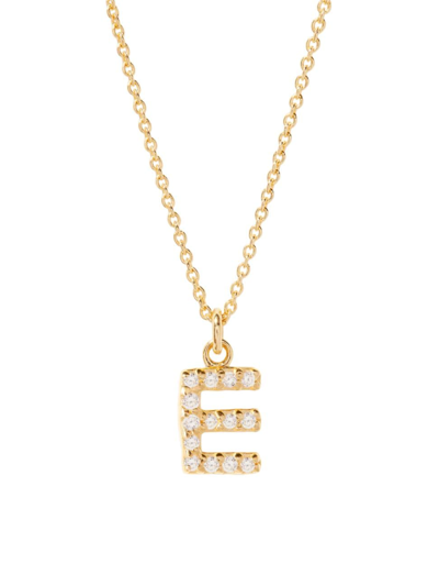 Shop Brook & York Women's Blaire 14k-yellow-gold Vermeil & 0.3-0.11 Tcw Diamond Initial Pendant Necklace In Initial E