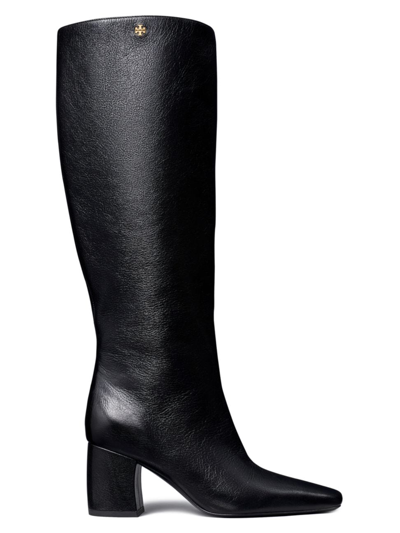 Shop Tory Burch Women's Banana 70mm Leather Knee-high Boots In Black