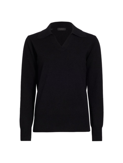 Shop Saks Fifth Avenue Women's Cashmere Polo Sweater In Black
