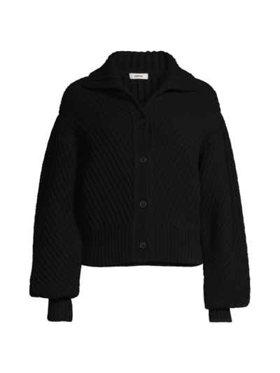 Shop Jason Wu Women's Rib-knit Sweater Jacket In Black