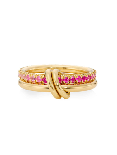 Shop Spinelli Kilcollin Women's 18k Yellow Gold & Pink Sapphire Two-link Ring