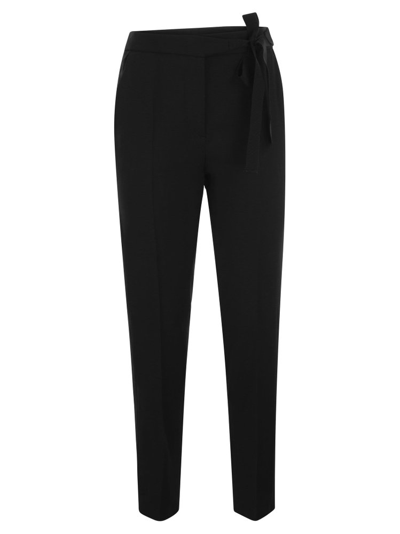 Shop Red Valentino Redvalentino Bow Detailed Cropped Trousers In Black