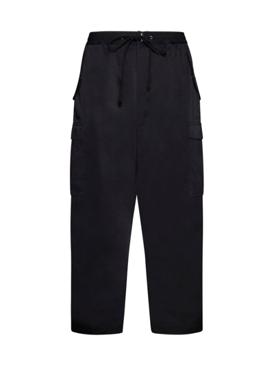 Shop Junya Watanabe Man Straight Leg Drawstring Track Pants In Black