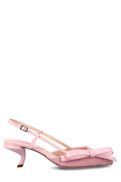 Shop Roger Vivier Virgule Bow Slingback Pumps In Pink