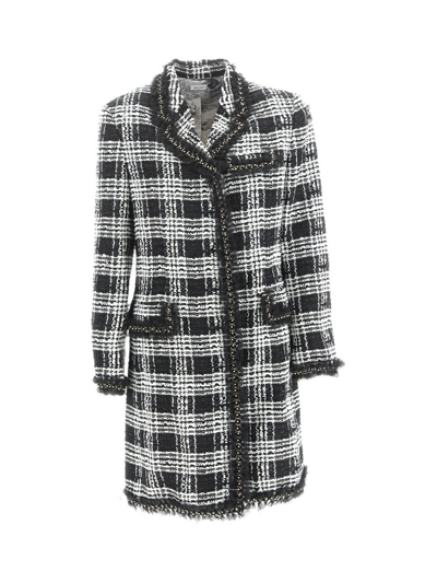 Shop Thom Browne Chesterfield Frayed Hem Tweed Midi Dress In Multi