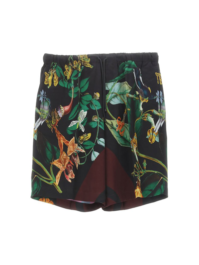 Shop Dries Van Noten Floral Printed Drawstring Shorts In Multi