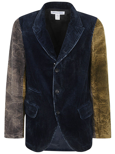 Shop Comme Des Garçons Shirt Panelled Corduroy Jacket In Multi