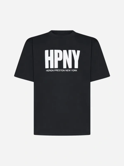 Shop Heron Preston Hpny Cotton T-shirt In Black,white