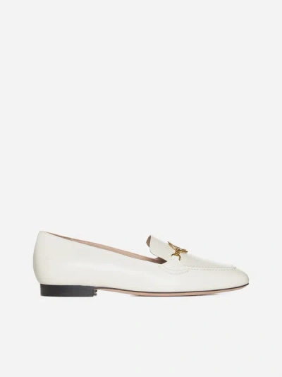 Shop Bally O'brien Leather Loafers In Ivory
