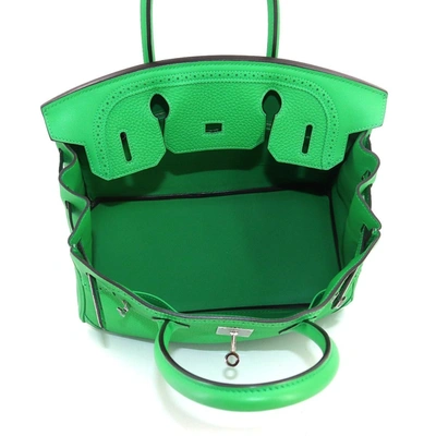 Birkin 30 leather handbag Hermès Green in Leather - 37656207