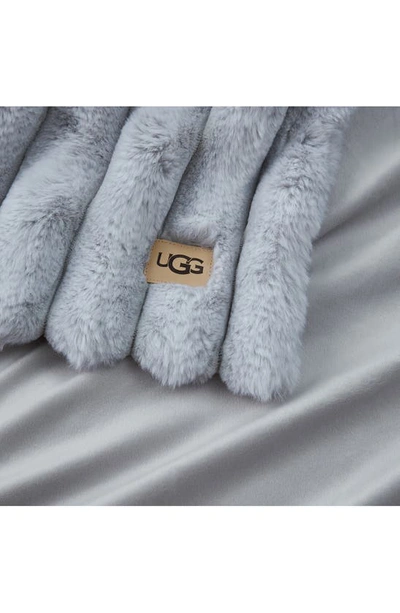 Shop Ugg (r) Channel Quilt Faux Fur Throw Blanket In Stone