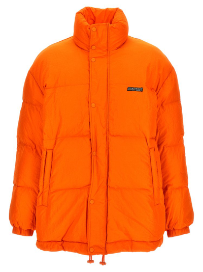 Shop Isabel Marant Logo Patch Padded Jacket In Orange