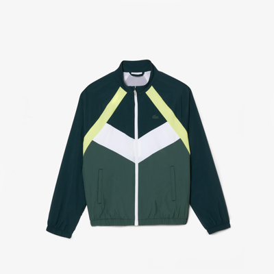 Shop Lacoste Kids' Colorblock Zip-up Jacket - 12 Years In Green