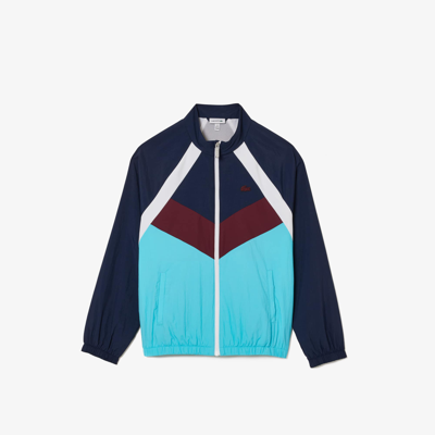 Shop Lacoste Kids' Colorblock Zip-up Jacket - 16 Years In Blue