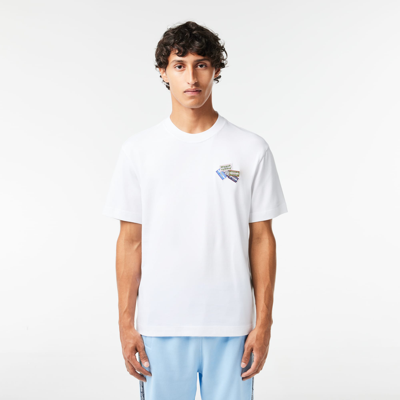 Shop Lacoste Men's Heavy Cotton Jersey Multi Badge T-shirt - Xxl - 7 In White