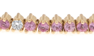 Shop Adina Reyter Pink Sapphire & Diamond Bracelet In Yellow Gold