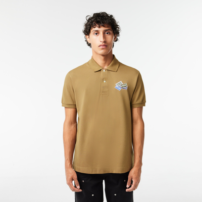 Shop Lacoste Men's Cotton Piquã© L.12.12 Badge Detail Polo - L - 5 In Brown