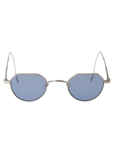 Shop Matsuda Sunglasses In Mpw Matte Palladium White - Cobalt Blue