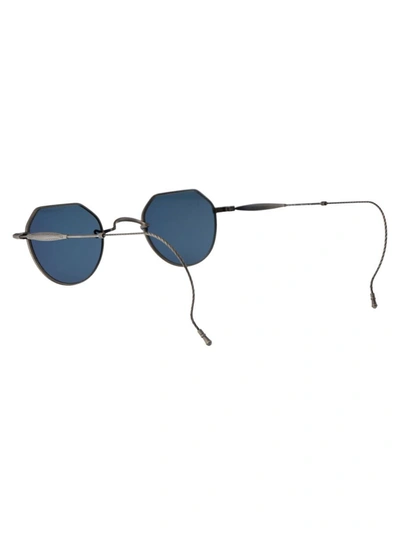 Shop Matsuda Sunglasses In As Antique Silver - Blue Grey