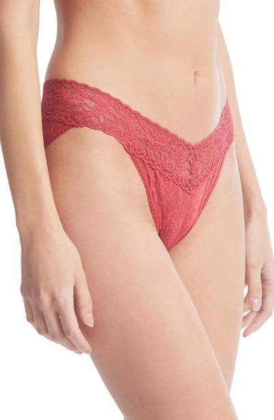Shop Hanky Panky Signature Lace Vikini In Burnt Sienna Red