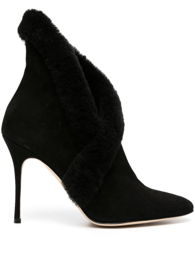 Shop Manolo Blahnik Nestanu 105 Suede Ankle Boots - Women's - Calf Leather/calf Suede In Black